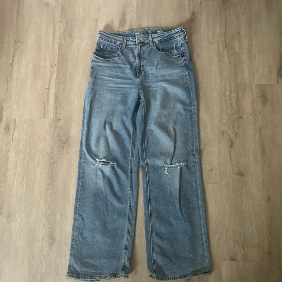 Like new, size 8, OLD NAVY extra high rise sky high WIDE LEG JEANS - Picture 1 of 4